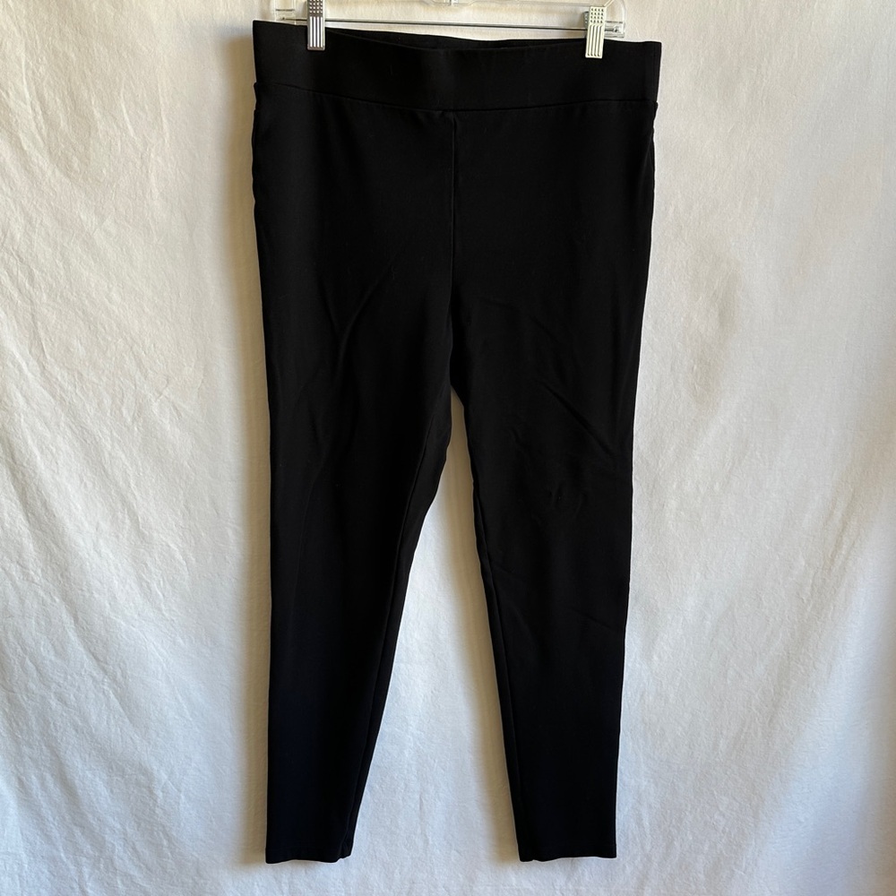 LOFT black pull-on skinny stretch pants, size L
